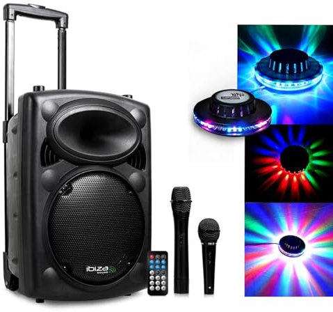 Enceinte PORT8 Active 8 20cm 400W VHF, USB/SD Bluetooth + Effet OVNI