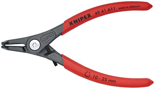 KNIPEX Tools 49 41 A11 Precision Circlip Snap-Ring Pliers with Limiter, External 90-Degree Angle