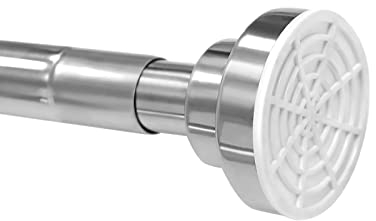 EC Breath - Asta telescopica per tenda da doccia, estensibile, in acciaio INOX., Acciaio inossidabile, Silver, 105-170cm