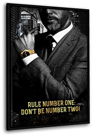 Hustling Sharks Motivationsbild „Don't be Number 2“ – Leinwand 60 × 90 cm | XXL Motivationsbild im Hochformat, Bilder Büro Motivation, Erfolg Bild, Bild mit Spruch, Bürobilder