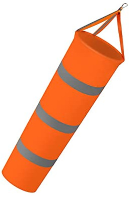 2PCS Windsock Wind Measurement Sock, Weatherproof Outdoor Orange Wind Sock Bag Flag for Airport Garden Patio Lawn, 100CM