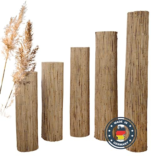 Natursache Premium Schilfrohrmatte als Sichtschutz Zaun, Blickschutz und Windschutz | Schilfrohr 0,9 x 3 m (HxL) Schilfmatte für Balkon, Terrasse und Garten | natur Sichtschutzstreifen