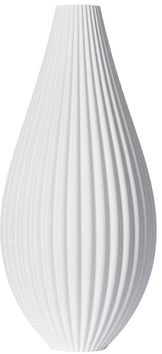 3D Vase Dekovase Sina XL 40cm Bodenvase Weiß Deko Vase Pampasgras Trockenblumen