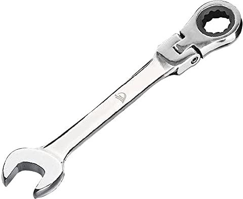 Fyearfly Llave de trinquete, 6-24 mm Llave de combinación de trinquete métrica de 72 dientes Llave de trinquete ajustable de cabeza flexible 2 en 1, herramienta de reparación de automóviles (24 mm)