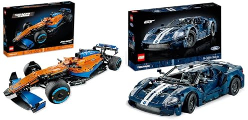 LEGO 42141 Technic La Voiture De Course McLaren Formula 1 2022 & 42154 Technic Ford GT 2022, Maquette de Voiture pour Adultes à Construire, Échelle 1:12 avec Caractéristiques