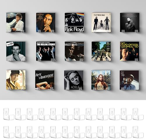 Winter Shore Porta Vinili da Parete [24 Pezzi] - Espositore Vinili Sospeso in Acrilico per Esporre e Conservare - Con Viti e Tasselli - Per Fumetti, Copertine di Album, Riviste - 2,5 x 3,9 x 4,6 cm