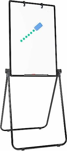 Stagecaptain WBB-9060 Whiteboard - Magnetisch, beidseitig beschreibbar - Fläche: 58 x 88 cm - Trocken abwischbar - Höhe und Neigung frei einstellbar - Inkl. Markern, Magneten und Schwamm - Weiß