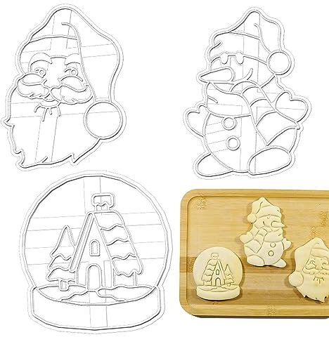 Cortador de galletas de Santa Claus | Cortador de galletas de Papá Noel
