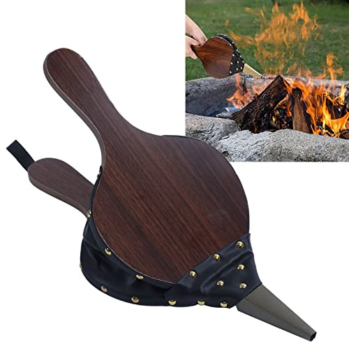 Topyond Soufflet De Cheminée Manuel en Bois, Souffleur De Feu Efficace pour Barbecue en Plein Air, Outils Essentiels pour Améliorer Votre Expérience en Plein Air