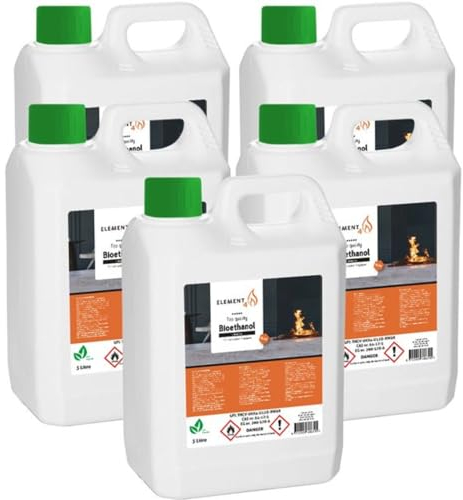Element4 Bioethanol 25 Liter Geruchlos– Premium Bioethanol, 96,6% - passend für alle Ethanol Kamine (Bio Ethanol Kamin Indoor und Bioethanol Tischfeuer) – Optimale Brenndauer