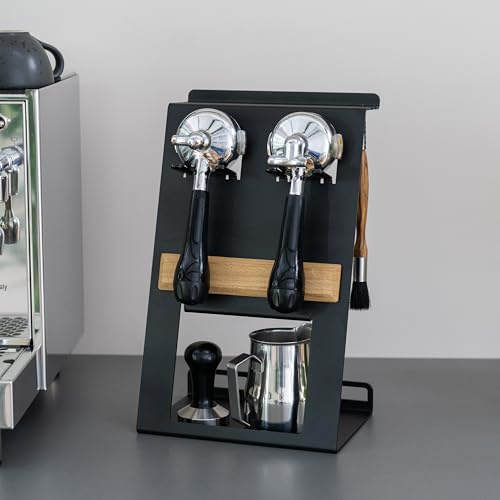 FLATE® Barista Stand: Station for Barista Accessories with Portafilter Holder (Black)