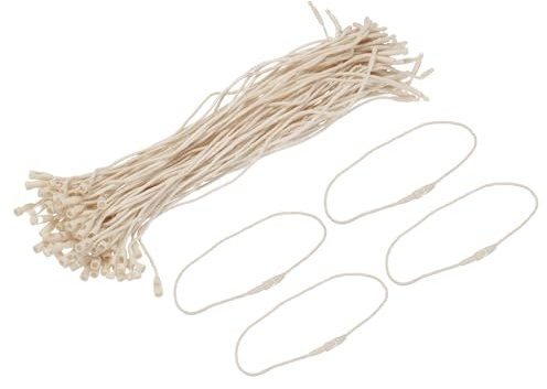 QUARKZMAN 100 Stück Hängeetiketten Schnur 190mm Länge Polyester Beige