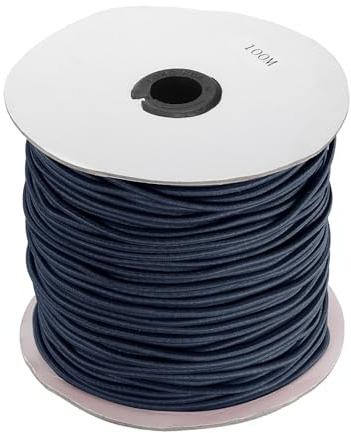 Rebower Cuerda Elástica De Estiramiento Cuerda Resistente De 3mm 109 Yardas Largo Cuerda De Goma [para Costura, Hacer Collares De Cuentas, Exteriores] - Azul Marino