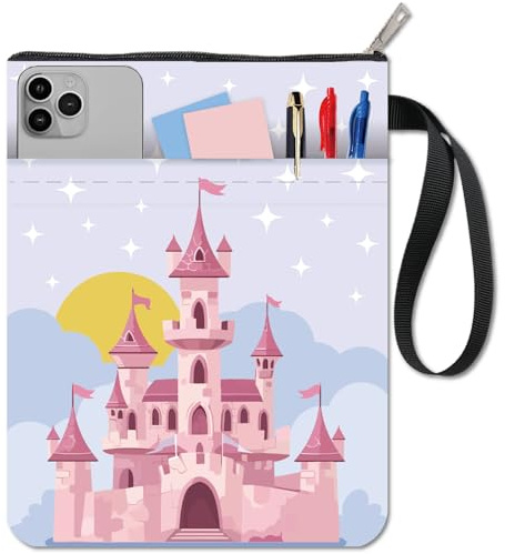 craspire Buchhülle Buchumschlag Mit Reißverschluss Und Zusätzlicher Hülle Traumschloss Schutzhülle Für Taschenbücher Buchliebhaber Waschbare Stofftasche Für Klassenkameraden Und Freunde