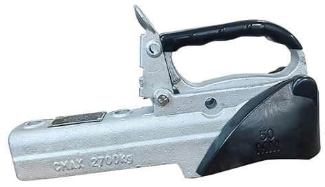 HEYOUTH Tête d'attelage remorque, Timon remorque carré de 50mm, Compatible avec Tous Types de Boule d'attelage diam. 50mm, Freinée jusqu'à 2700 kg avec Dock Souple