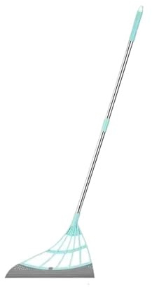 Scopa in silicone per lavaggio finestre, multifunzionale, per casa, pavimento, vetro, specchio, strumento di pulizia (verde)