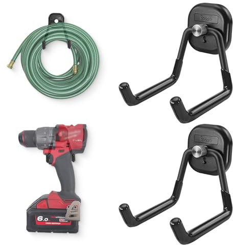 BPOPO - 2 Ganci Magnetici a Doppio Dente - Ganci Magnetici Grandi per Garage, Ripostiglio, Ganci per Garage, Barche, Camper, Officina