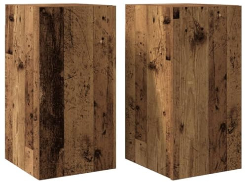 vidaXL Mobili TV 2 pz Legno Antico 30,5x30x60 cm in Legno Multistrato, mobiletto, mobiletto HiFi, Mobile per dispositivi multimediali, Supporto TV