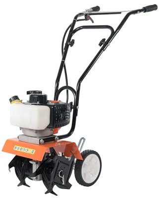 52cc Petrol Garden Tiller, Cultivator, Rotavator and Rototiller | 2-Stroke 6500 RPM