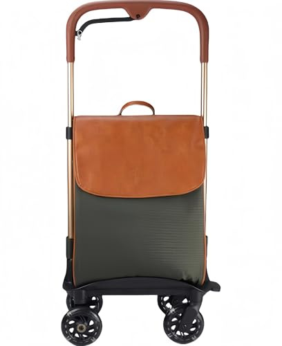 ShoppingTrolley，Grocery Trolley，Folding Shopping Trolley Cart, Boot Cart with Wheel and Adjustable Telescopic Aluminium Handle, Collapsible Utility Trolley Box， for Shopping, Garden and Camping(B)