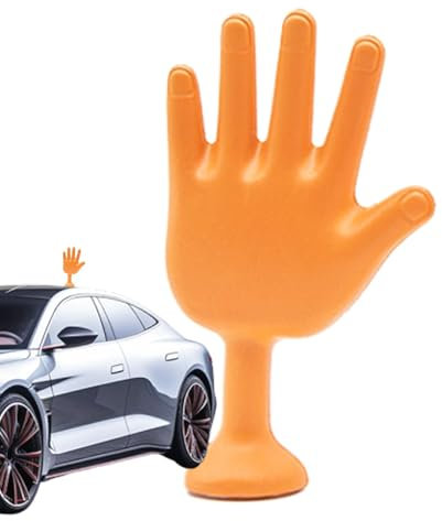 Lustige Auto-Dekorationen, Shaking Hand Auto für Männer - Handmodell Dekoration Geste Statue Auto Zubehör Helm Aufkleber Aufkleber Ornamente für Auto Dach Motorräder Außendekoration