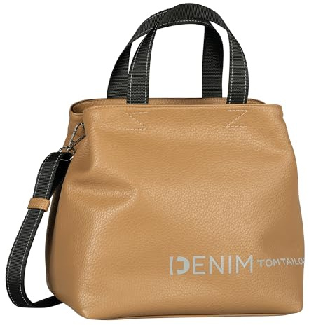 TOM TAILOR Denim Marlow Damen Shopper Umhängetasche Reißverschluss Klein Braun