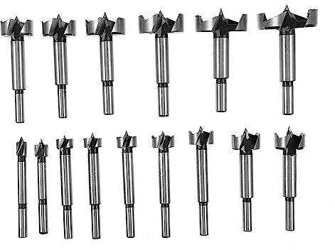 jojofuny 15pcs Woodworking Hole Saws Heavy Duty Flat Drill Bit Auger Drill Bit Pocket Hole Tool