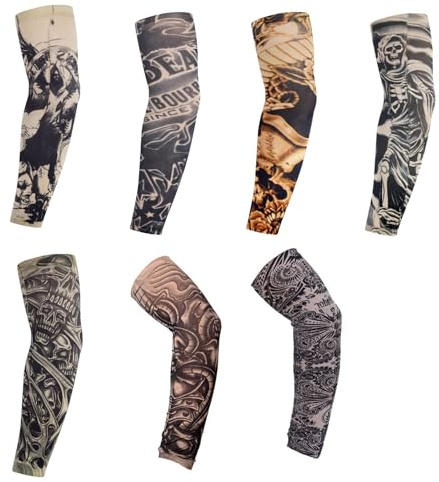 Bettinay 7PCS Sleeves for Men, Sunscreen Fake Sleeve Cover for Men Women