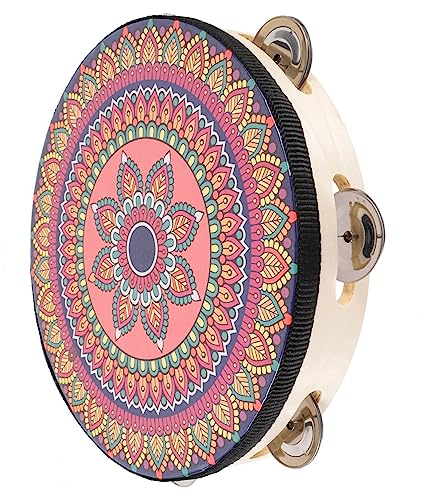 Toyvian Tambourine Handtrommel Für Bohemian Single-row Percussion Instrument Für Tanz Musikunterricht Und Aufführungen Robust Und Farbenfroh