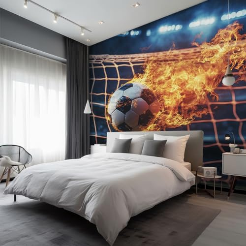 Football Wallpaper for Bedroom - Soccer Sports Wall Paper, Football Home Decor, Non-woven Waterproof Print Wallpapers for Living Room, Feature Walls Mural 150x105 cm - BXA187