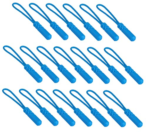UKCOCO Set da 20 Tiralampo in Plastica Blu Lago Testa Cilindrica per Riparazione Cerniere, Accessori Fai da Te per Borse e Abbigliamento, Adatti per Zaini, Valigie e Giacche