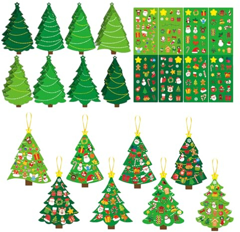 Ancsttu Weihnachtsbaum Bastelset, Weihnachtsdeko Basteln Kinder Mit Aufklebern Weihnachtsbaumschmuck Bastelset Weihnachtsbaum Ornaments Für Zuhause Klassenzimmer Apartment Shop