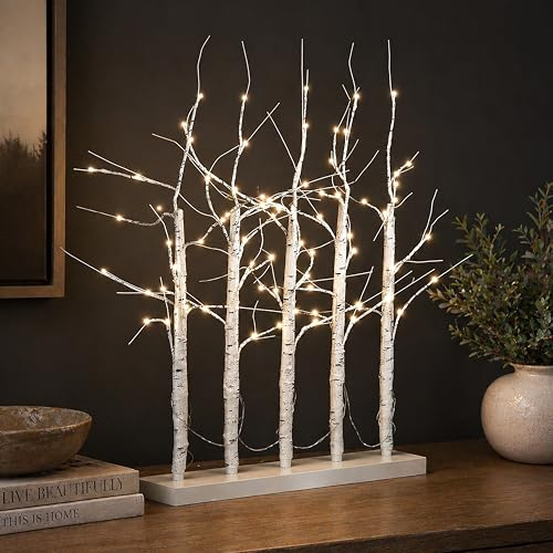 Marco Paul 80cm Light Up Halloween Tree with Warm White LED Lights | Battery Powered Twig Tree with Timer, Halloween Tree Decorations, Easter Table Centrepiece Home Decor