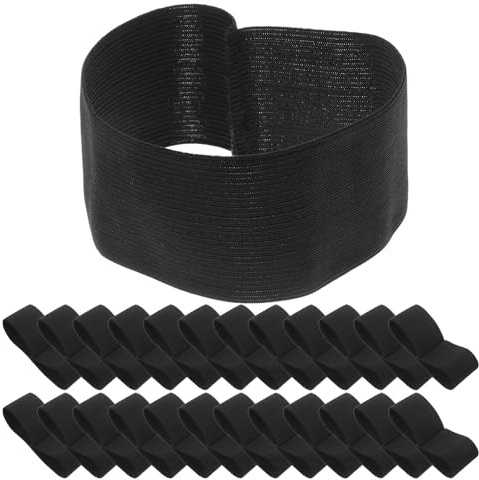 ORFOFE 25 St Svarta Justerbara Elastiska Sorgband för Minnesband för Begravningar och Ceremoniella Evenemang Bekväma och Universella Armband för och Kvinnor