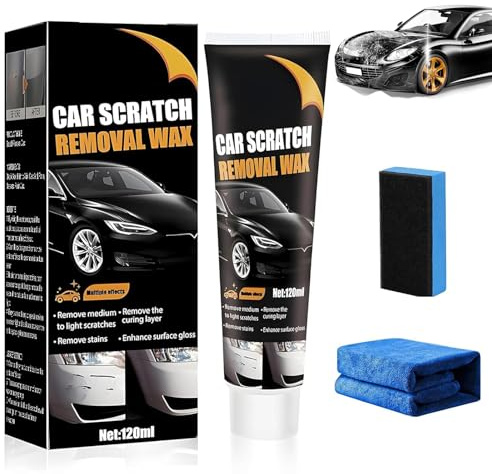 Kratzer Entferner Auto, Autokratzer Reparatur Paste Scratch Remover Wax, mit Schwamm und Tuch, entfernt Kratzer, Wirbel, Abrieb und Flecken, einfache Anwendung zu Hause