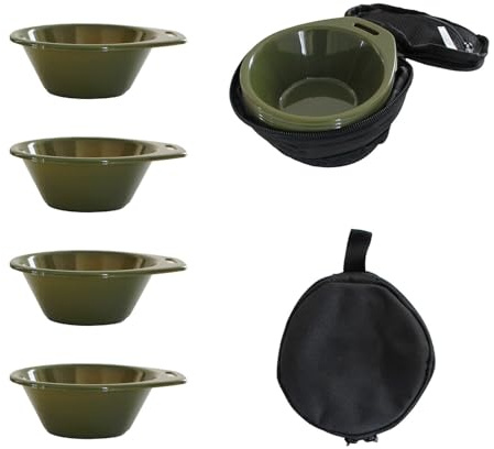 Cuenco de camping – vajilla apilable con de almacenamiento – 4 piezas cuenco de arroz | para camping, senderismo, viajes, pícnic, exterior e interior