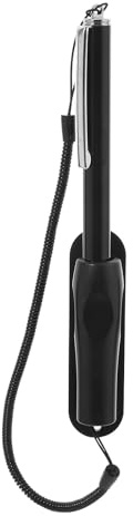 ULTECHNOVO Handwriting Stylus Touch Stylus with Tether for Smartphone Devices with Smooth Input Vertically Attached Design Black Abs Fiber Conductive Cloth Tip with Pen Holder for Precise