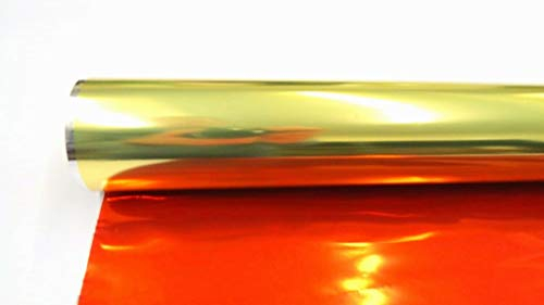 FARTAK Geschenkpapier 70 cm breit, Rot/Gold, 50m Rolle, Metall, Geburtstag