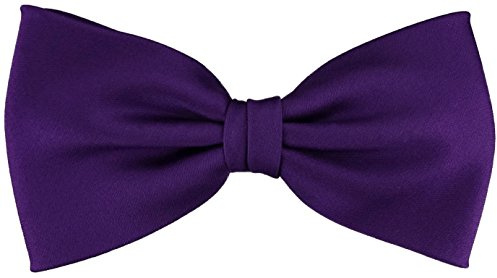 TigerTie vorgebundene Satin Fliege - Farbe Uni einfarbig + Geschenkbox
