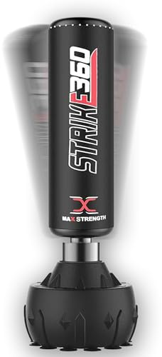 MAXSTRENGTH® Freistehender Boxsack, Sandsack, stehend, robust, für Boxen, Kickboxen, gemischte Kampfkünste (MMA), mit 6 Füßen