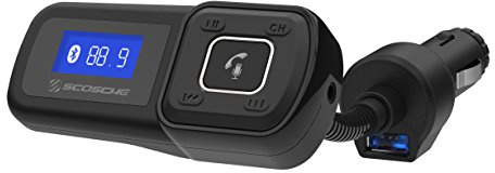 Scosche BTFM2A BTFREQ Universal Bluetooth Hands-Free Car Kit with Digital FM Transmitter and 10-Watt USB Car Charger, Stream Smartphone Audio