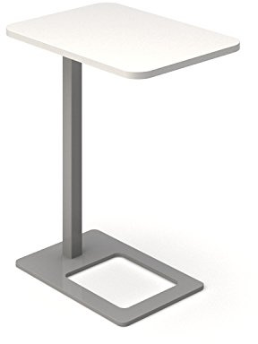 Mobiler Beistelltisch MOBI 400 x 500 mm mobiler Arbeitstisch Büro Kaffeetisch Ablagetisch, Gestellfarbe:Silber, Melamin-Farbe:Weiß