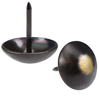 sourcing map Upholstery Nails Tacks 19mm Head Dia 21mm Length Retro Round Thumb Push Pins for Furniture Sofa Headboards, 100 Pcs