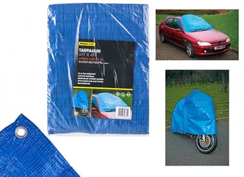 Heavy-Duty Blue Tarpaulin With 6 Eyelets - 1.8 x 1.2m (1 Pc.) - Multi-Purpose Design - Perfect for Outdoor Use
