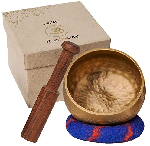 Set Tibetische Klangschalen - Handgefertigt in Nepal für Heilung und Bewusstheit - Meditationsklangschale (Set Klangschalen Mit Geschenkkarton)