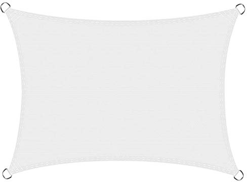 ERPENG Sonnensegel Sonnenschutz 4.5x6.5m 95% UV Schutz wetterfest Balkonverkleidung mit Seilen und Befestigungs Kit für Balkon Garten Markise Zaun, Weiß