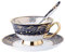 Jiotouhu - Juego de tazas y platillos de porcelana inglesa con cucharas, diseño de jardín primaveral, tazas de té, tazas de café, tazas de té de porcelana floral