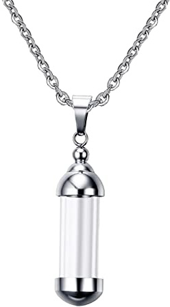 chiwanji Glass Vial Colgante Collar Cápsula Abrible Tubo De Ceniza
