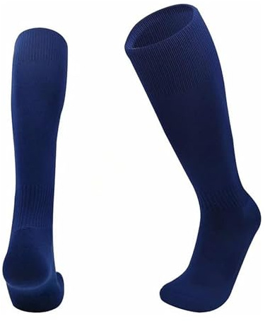 ShopMCR Unisex Football, Rugby, Hockey Sports Knee High Long Socks, Kids, Adults, juniors Knee High Football Socks Outdoor game Soccer Socks (3-6, Navy)