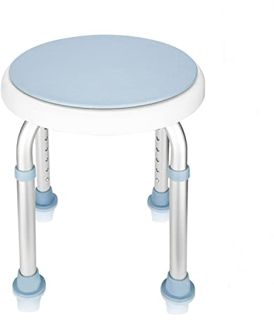 Lospitch Duschhocker Duschstuhl 360°Drehbarer Duschhilfe Anti-Rutsch Badehocker Höhenverstellbar Duschsitz für Alter Schwangere bis 136KG Belastung